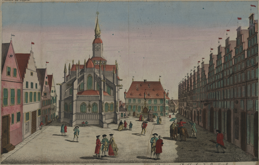 Ein historisches Guckkastenbild von St. Marien